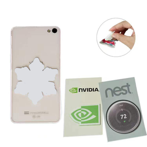 Autocollants de nettoyage d'écran en microfibre vierges personnalisés, carrés, ronds, blancs unis, tampons adhésifs pour téléphone - Product Image 3