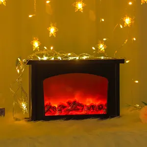 2023 Kunststoff Weihnachts dekorationen LED Kreative Kamin Flammen lampe Personal isierte handgemachte Poly resin gefälschte Kamin heizung