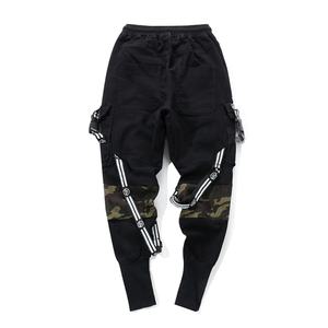 Pantalon de jogging slim en coton pour homme, style streetwear, camouflage patchwork, multi-poches avec bandes, nouvelle collection, vente en gros - Product Image 5