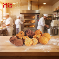 Ligne de production entièrement automatique de biscuits et de snacks avec pétrin et laminoir, capacité de 100 kg à 1500 kg/h, marque HG, 380 V