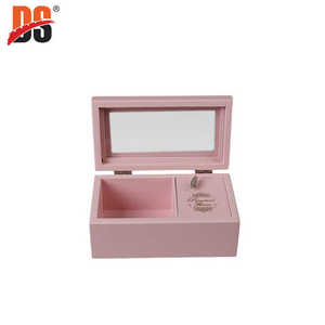 Customized Transparent Window Matt Wooden Rectangle <b>Gift</b> Packaging Pink Silk Screen Logo <b>Small</b> Music <b>Box</b> DSJ-1012 Model - Product Image 4