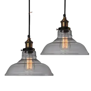 Amerikaanse Antieke Indoor Stijl Creatief Glas En Metalen Hanger Kroonluchter Verlichting Voor Kantoor Keuken