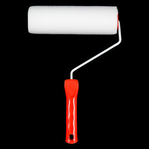 Brosse à rouleau en laine blanche pure de 9 pouces de haute qualité, équipée d'un nouveau type de manche en plastique PP qui peut être personnalisé en couleur - Product Image 1