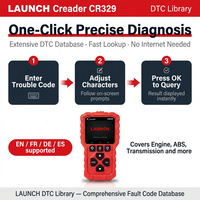 Escáner OBD2 Profesional LAUNCH CR329, Herramienta de Diagnóstico Completa, Modo 6, Sensor de O2, Modo 8, Lectura/Borrado de Códigos para Talleres de Reparación de Automóviles