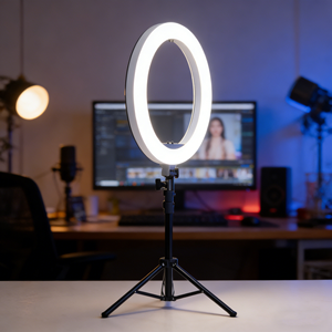 Luce LED Video da 14 Pollici con Treppiede, Alimentazione CA, Controllo Cablato, Luminosità e Temperatura Colore Regolabili, Luce di Riempimento per Trucco e <span class=keywords><strong>YouTube</strong></span> - Product Image 3