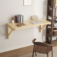 Bureau flottant en bambou en bois massif petit espace d'économie Table pliante murale pour l'étude de la chambre