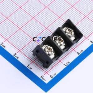 MX7620-7.62-03P-BK01-Cu-S-A Barrier Terminal Block Through hole,P=7.62mm Connector Two Sides 7.62mm 1x3P Straight Pin - Product Image 1