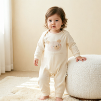 Combinaison Bébé Confortable en Coton à Épaules Dénudées, Imprimé Ours Cartoon, Fermeture à Boutons au Bas du Corps, pour Nouveau-né, Nourrisson et Tout-petit, Idéale pour la Maison