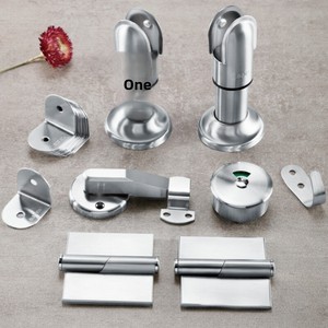 Accessoires de quincaillerie <span class=keywords><strong>pour</strong></span> cloisons de toilettes publiques : Ensemble de base de support de charnière de verrouillage à indicateur en acier inoxydable 304 - Product Image 1