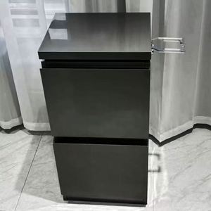 รถเข็นกลิ้งสีขาวดำเทาสำหรับร้านเสริมสวยร้านเสริมสวยทำผมโลหะสีดำ - Product Image 5