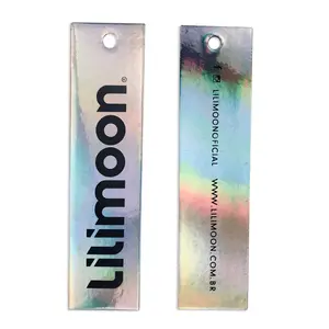 Benutzer definierte Form Luxus Laser Hanging Label Swing Hologramm Papier Hang Tag Holo graphic Hangtag für Kleidung Kleidungs stück