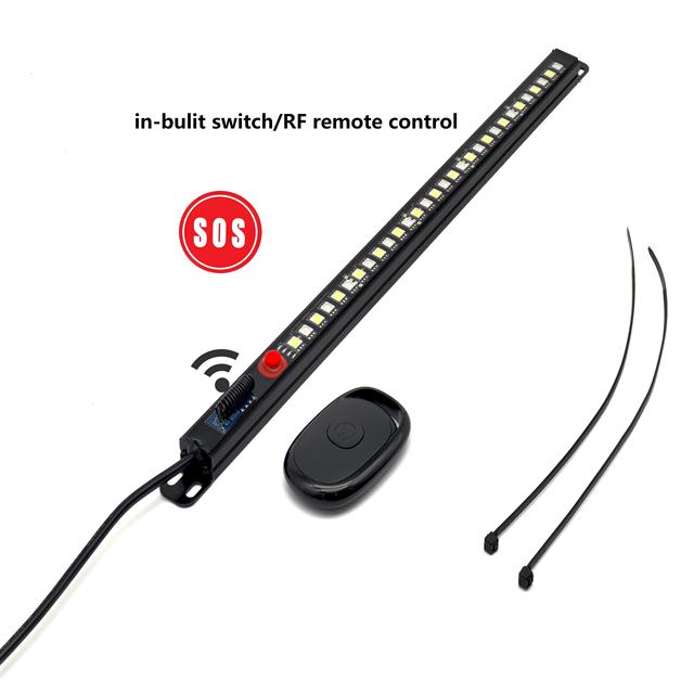Marine Grade IP67 Dual-Color LED Light Bar for Boat Deck & Cabin Lighting with SOS Remote Control Switch