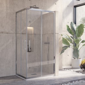 Kamalu KI1000 moderna caja de ducha de acero sin marco 100x90 8mm marco de aluminio de vidrio templado para baño sala de vapor - Product Image 1