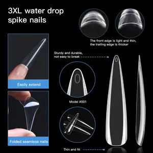 Nail Newest Arrival Pointed Sharp Artificial False Nails 3XL Stiletto Clear Nail Tips Custom Wholesale Ultra Thin