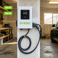 Station de recharge intelligente pour véhicules électriques EVEGO OCPP 2.0.1 Parking Lot 18kW IP55 208V Grid CCS2 RGB LED avec écran tactile 7 pouces, chargeur mural DC