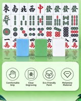 Funky Trade 4 Ukuran Berbeda Tersedia untuk Dipilih 144 Pcs Set Ubin Mahjong Melamin Berukir Warna Gading Permainan Mahjong Manual