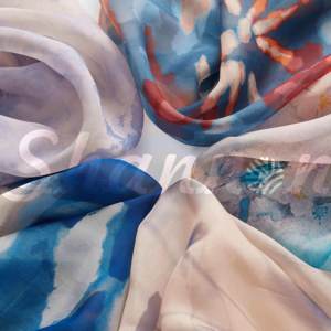 Tela de Gasa Chifón de Seda de Morera 100% Pura de 6mm, Transparente, Estampado Digital, Suave y Lisa, Transpirable para Vestidos y Pañuelos de Mujer - Product Image 1