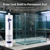 JUNBOM 7132 Mastic silicone acétique étanche pour aquarium, colle à séchage rapide pour vitres d'aquariums, armoires et céramiques, adhésif OEM d'usine