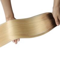 Extensions de cheveux naturels Remy de haute qualité, à base d'un seul donneur européen, avec bandes adhésives