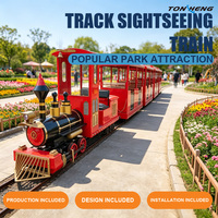 Manèges de parc d'attractions personnalisés Zhengzhou : Train électrique sur rails pour enfants, locomotive à vapeur sur rails pour enfants