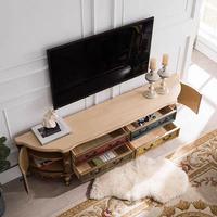 Meuble TV et table basse modernes en bois multi-tailles avec tiroirs, couleur personnalisable, écologique