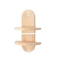 Étagère murale verticale en bois de style rondin Senzhihui, 5 niveaux, sans perçage, épaisseur 2 cm, polie, en stock
