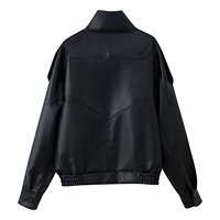 Commerce extérieur transfrontalier Automne Hiver 2025 Nouvelle veste blazer femme style européen américain à double col ample tendance en PU