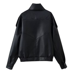 Giacca Blazer in Ecopelle da <span class=keywords><strong>Donna</strong></span> Stile Europeo-Americano con Doppio Colletto, Vestibilità Ampia, Nuova Collezione Autunno Inverno 2025 per il Commercio Estero Transfrontaliero - Product Image 4
