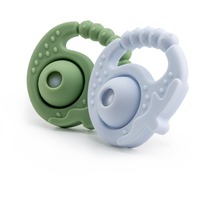Jouet à hochet Sydney en silicone de qualité alimentaire pour bébé, bâtonnet de dentition apaisant pour les gencives, vert/blanc/rose, certifié ROHS CE