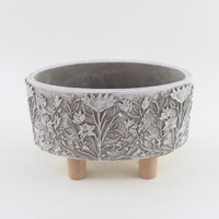 Vente en gros de jardinière bonsaï en ciment durable avec pieds en pot pour planter des plantes à fleurs cactus et herbes pour le jardin