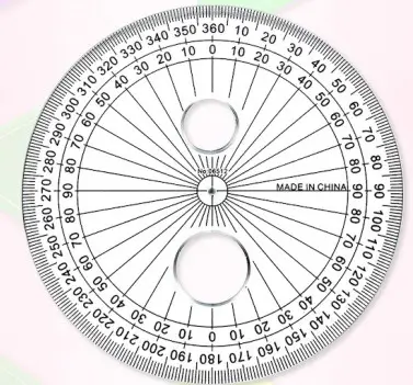 새로운 디자인 눈금자 각도 파인더 아크릴 360 학위 각도기 학교 사무실