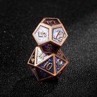 Jeu de dés polyédriques 7 en 1 en métal, jeu de dés pour les campagnes de jeu de rôle Dungeons & Dragons, cadeau pour les joueurs, avec marquages numériques standard