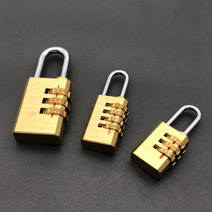 Brass Mini Luggage Lock 3-Wheel Combination <b>TSA</b> Approved For Travel And Storage - Product Image 2