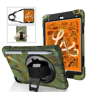 Rugged Hybrid Armor Case for iPad Mini 5 4 7.9 inch 5th Gen /4th Gen Kickstand Hand Shoulder Strap Shell Pencil Holder