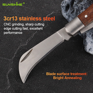 Couteau <span class=keywords><strong>de</strong></span> poche pliant à double lame pour greffage et bouturage, manche en bois <span class=keywords><strong>de</strong></span> rose, <span class=keywords><strong>outils</strong></span> <span class=keywords><strong>de</strong></span> jardinage et <span class=keywords><strong>de</strong></span> camping DIY OEM SUNSHINE - Product Image 3