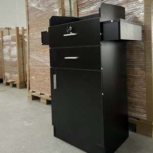 Vente chaude Noir Salon Cabinet Indépendant Multi-couche Étage Cabinet Anneau En Acier Inoxydable Conduit D'air pour Salon Moderne Hôtel - Product Image 4