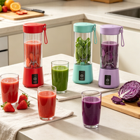Draagbare USB oplaadbare blenderbeker met 6 messen, mini elektrische sapcentrifuge beker, reisfruit smoothie maker, draagbare sapmixer
