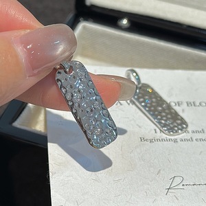 S925 Pure <b>Silver</b> Simple Vintage Rectangular Geometric Pendant with Niche Design Patterned Fine Pendants & <b>Charms</b> Jewelry - Product Image 5