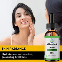 Huile liquide végétalienne OEM de Vitamines A, D, K, E 200 UI – Complément alimentaire de qualité pour la santé oculaire et la vision – Gouttes liquides de Vitamine A