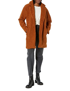 Chaqueta Blazer Larga de Forro Polar para Mujer, Nuevo Estilo, con un Solo Botón, Cortavientos, Otoño-Invierno, Casual, Cuello Vuelto, Bordes Deshilachados y Agujeros - Product Image 1