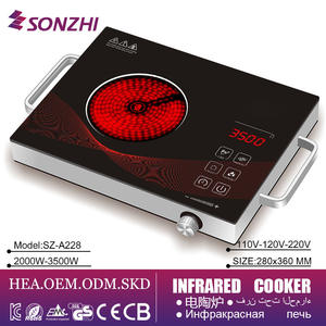 Table de cuisson électrique en céramique SonZhi 2200W, plaque simple, commande tactile, panneau noir lisse, cuisinière à induction pour usage domestique - Product Image 4
