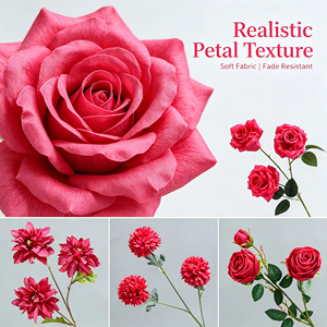 <span class=keywords><strong>Fleur</strong></span> artificielle à tige unique pour arrangements floraux DIY, idéale pour les mariages, les allées de salle, les banquets et les événements – Branche de <span class=keywords><strong>fleur</strong></span> en soie simulée - Product Image 1