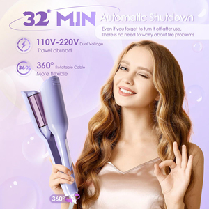 32mm Curling Flat Iron Heat Wave Ceramic French Egg <b>Roll</b> Curling Iron Negative Ions Automatic Hair Curler With Wave <b>Rolls</b> - Product Image 3
