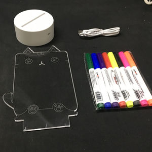 Led cơ sở phát sáng phòng ngủ tự làm 3D ánh sáng ban đêm tin nhắn LED bảng ghi chú sáng tạo Led đồ trang trí bằng gỗ LED bảng ánh sáng - Product Image 5