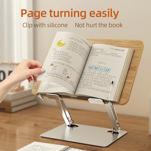 ओम फोल्डेबल पुस्तक बांस लकड़ी के स्टैंड एडजस्टेबल बुक स्टैंड पढ़ने के लिए टिकाऊ लकड़ी पोर्टेबल लैपटॉप स्टैंड - Product Image 4