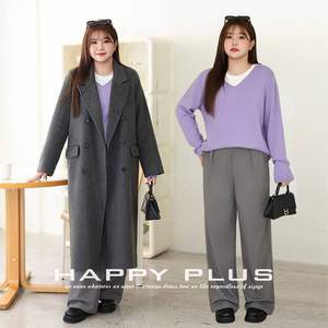 Suéter de Punto con Cuello en V para Mujer, Talla Grande, Color Morado Jacinto, Corte Holgado, para Uso Diario, con Etiqueta - Product Image 5