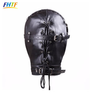 Adulto PU Couro Bondage Gear Eyemask <span class=keywords><strong>Head</strong></span> <span class=keywords><strong>Harness</strong></span> com <span class=keywords><strong>Ball</strong></span> <span class=keywords><strong>Gag</strong></span> para Sex Play - Product Image 5