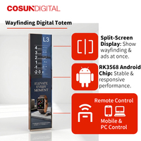 Totem numérique vertical COSUN pour affichage publicitaire sur pied en intérieur