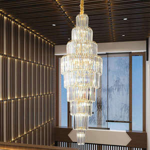 Zeal Lighting Modern Long Staircase Lámpara colgante Villa Lobby Lámpara colgante de cristal grande - Product Image 4