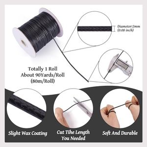 Cordoncino in <span class=keywords><strong>Cotone</strong></span> Cerato Flessibile e Resistente, Filo Rotondo in Pelle Cerata, Filo di <span class=keywords><strong>Cotone</strong></span> per Creazione di Gioielli Fai-da-Te - Product Image 2